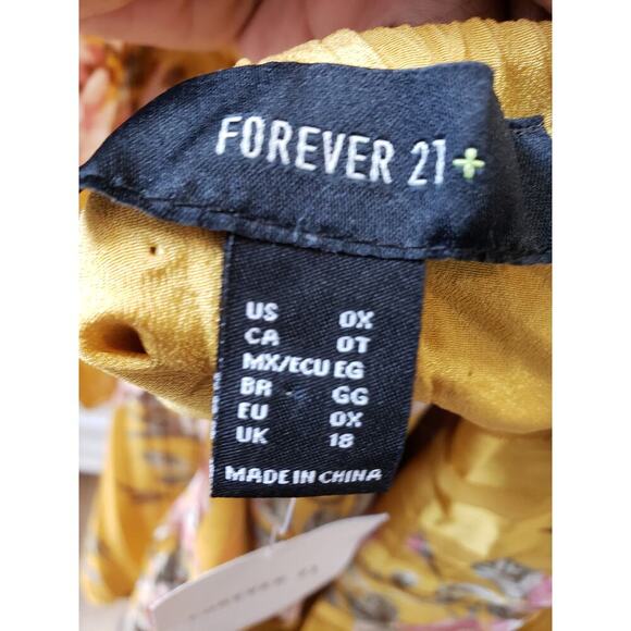 Forever 21 Sheath Dress Womens OX Yellow Floral Keyhole Back Bow Sweetheart Neck - Picture 3 of 14